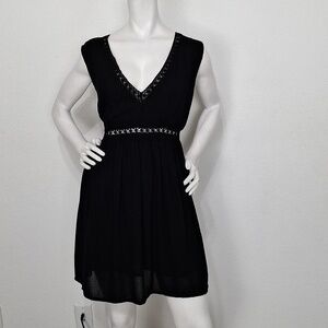 Spoon Jeans Black Romantic Whimsigoth Witchy Crochet Trim Dress Plus Size 1X